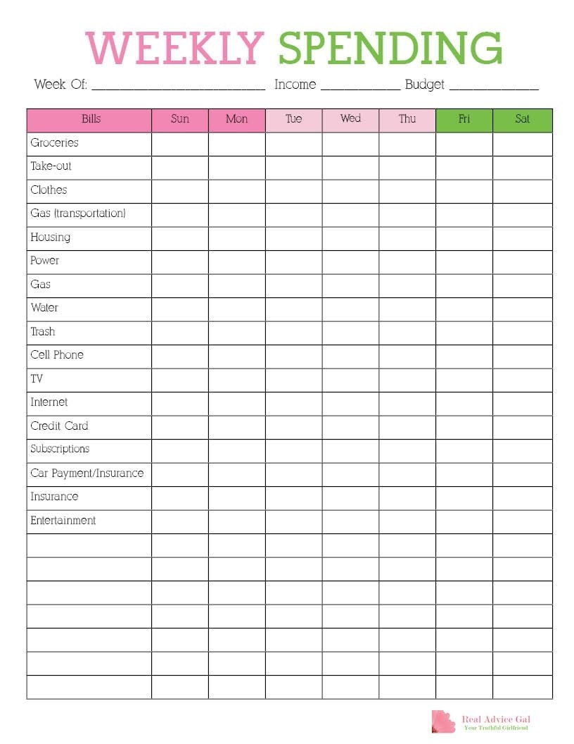 List Down Your Weekly Expenses With This Free Printable Free Monthly Calendar Checklist Template