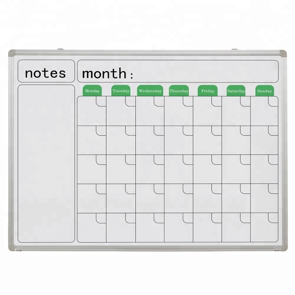 Magnetic Dry Erase Board Printed Writing Monthly Calendar Whiteboard With  Grid Lines - Buy Printed Whiteboard,calendar Whiteboard Product On Personalised Monthly Calendar Dry Erase Board