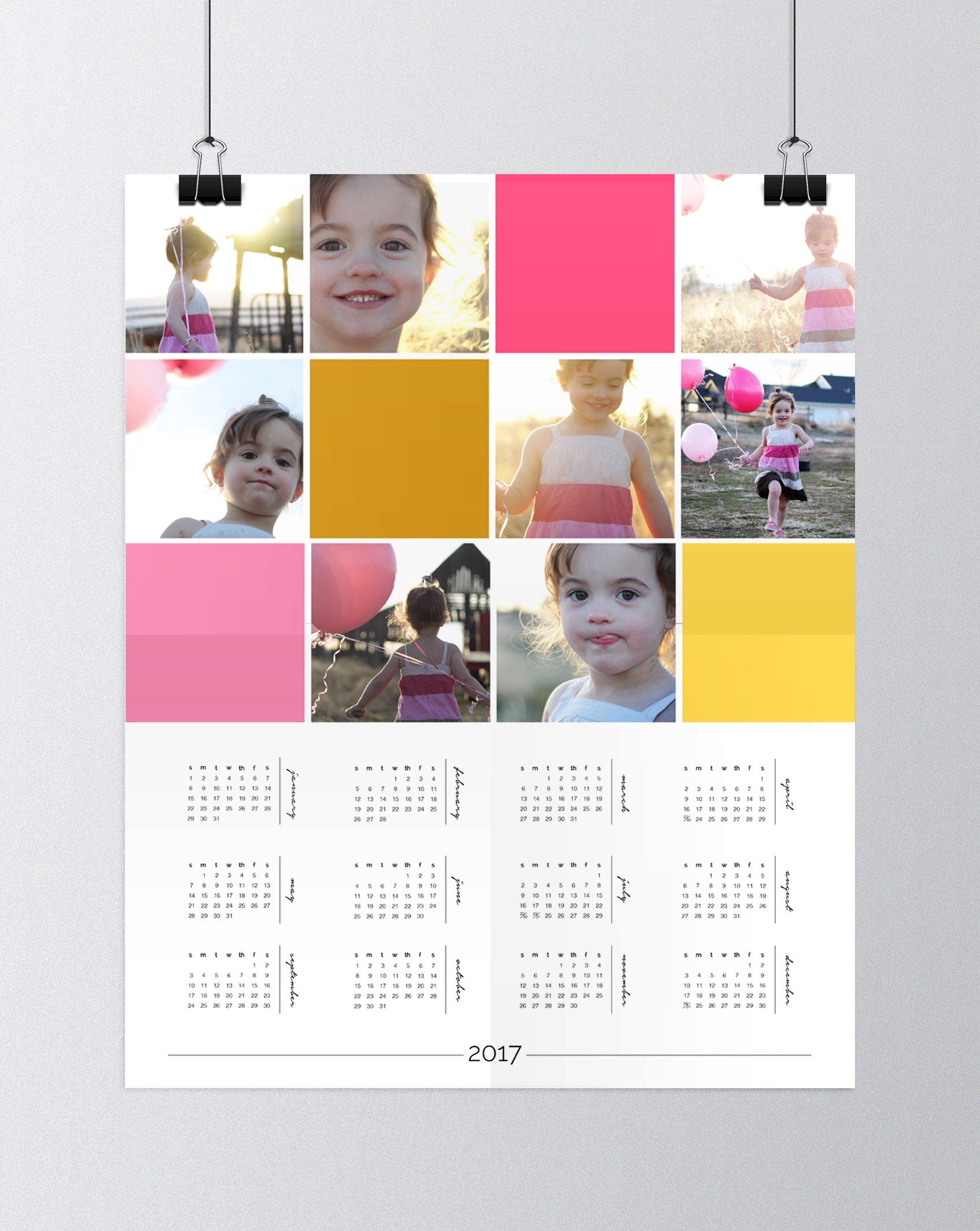Make A Personalized Photo Wall Calendar + Photoshop Elements Making A Calendar Template In Photoshop