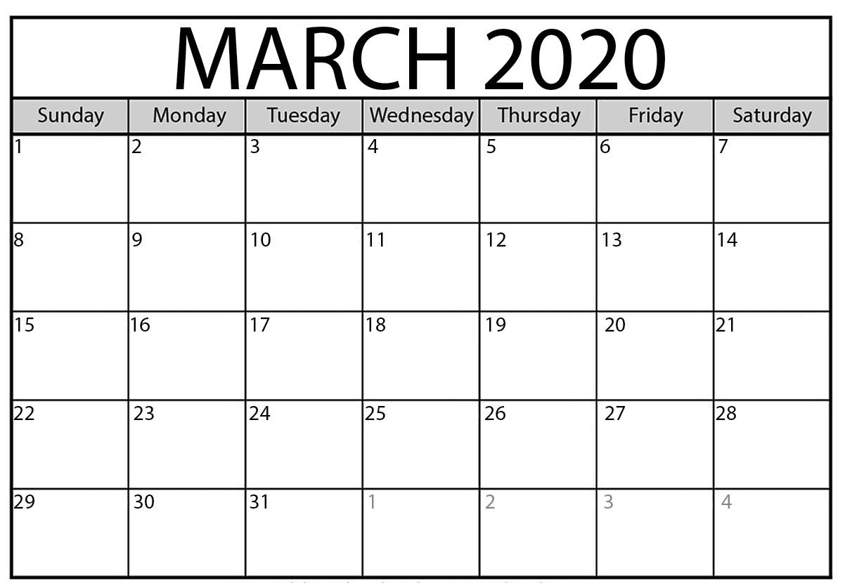 March 2020 Calendar | Calendar, 2020 Calendar Template, Free Extraordinary March 2020 Calendar Canada Printable