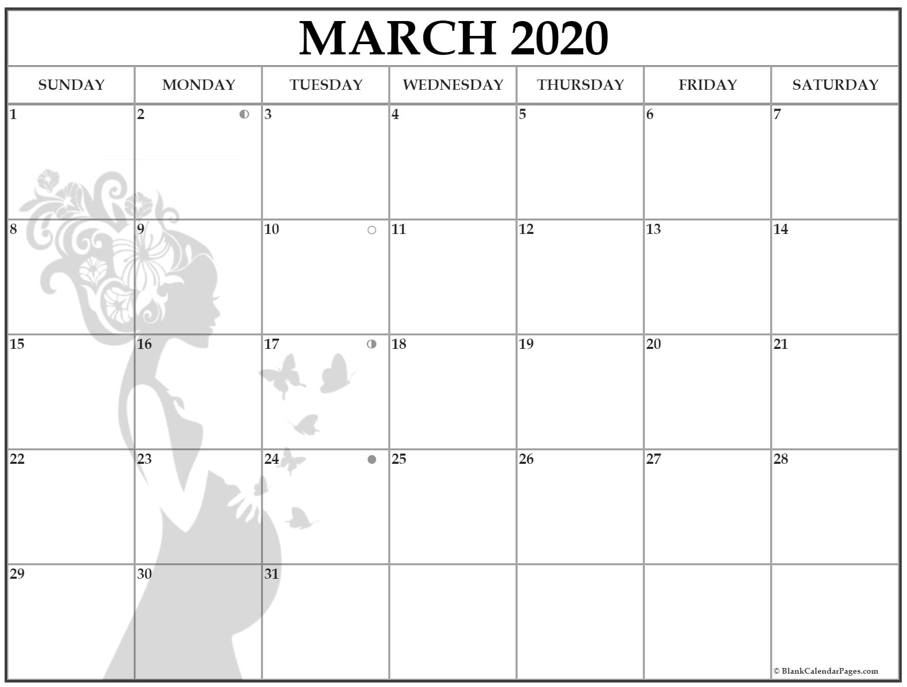 March 2020 Pregnancy Calendar | Fertility Calendar March 2020 Lunar Calendar