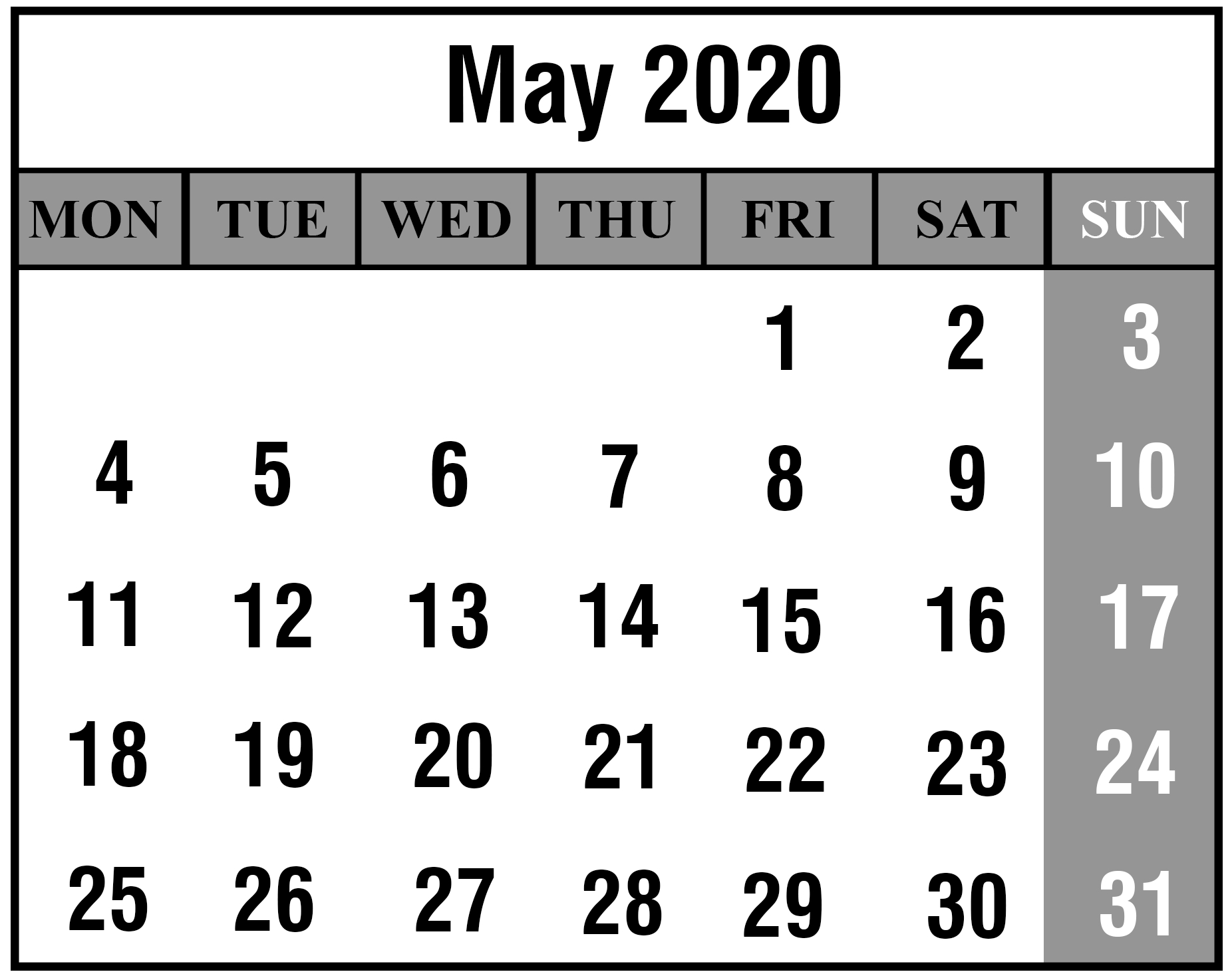 May 2020 Calendar Printable With Holidays Templates Perky May 1 2020 Calendar