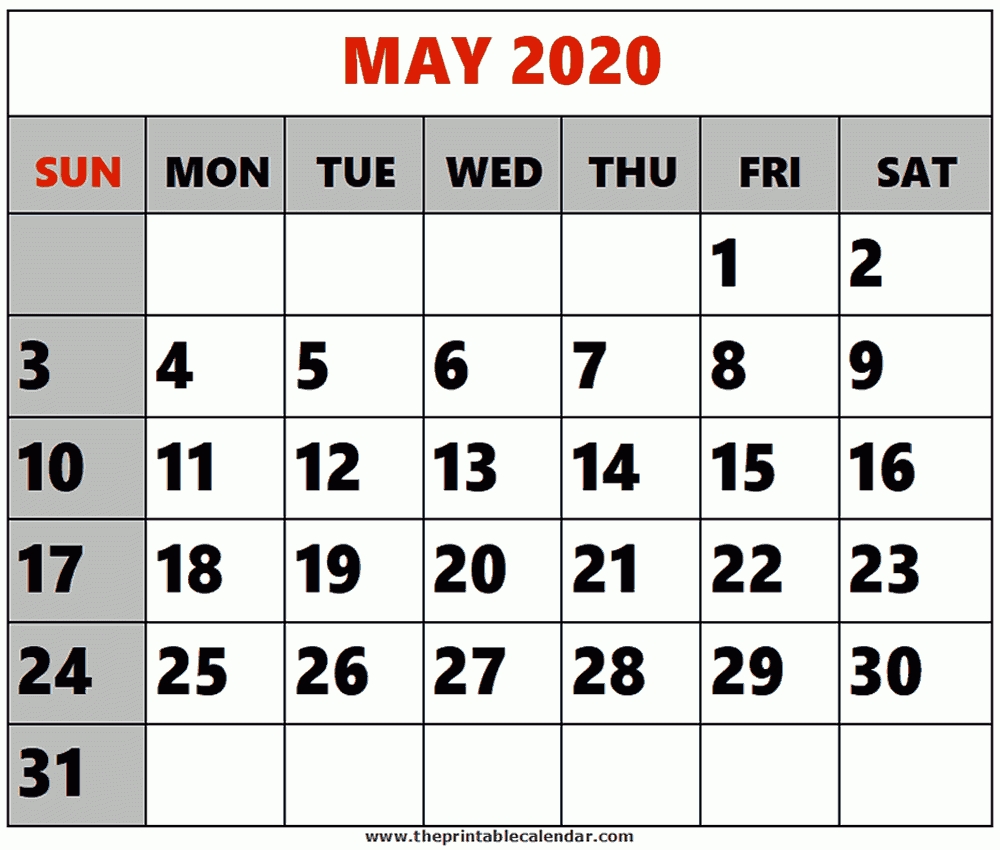 May 2020 Printable Calendars Perky May 1 2020 Calendar