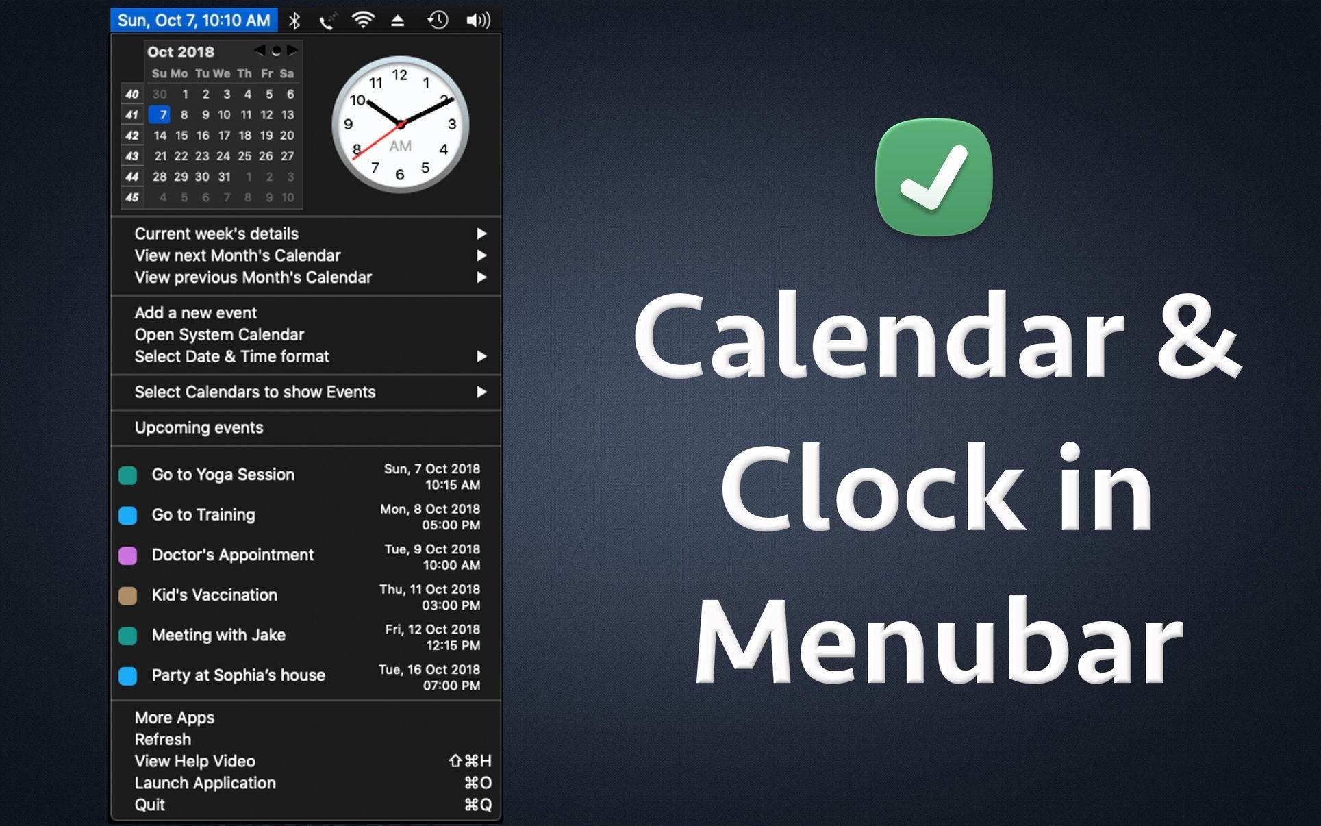 Menubar Calendar For Mac - Free Download Version 18 | Macupdate Impressive Add Weeks Countdown Timer To Screensaver