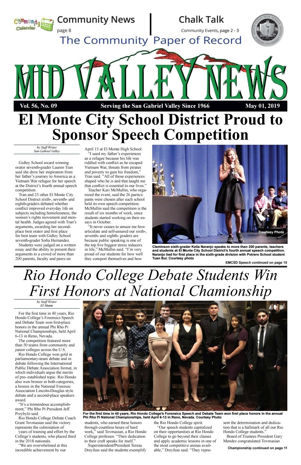 Mid Valley News - Volume 56 Issue 09 - May 1, 2019 By Mid Extraordinary Lexington School District Five Calendar