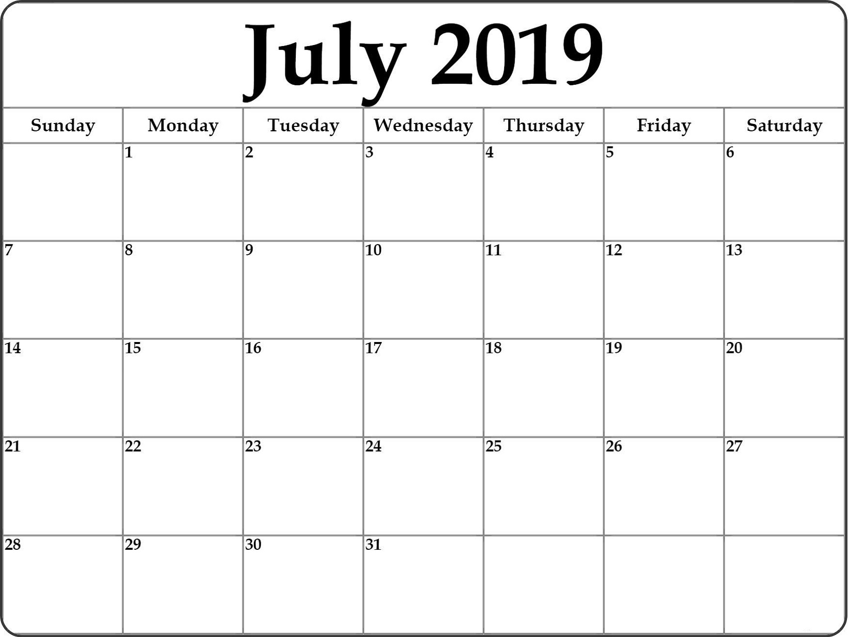 Month At A Glance Calendar Printable 2019 | Calendar Shelter Month At A Glance Blank Calendar