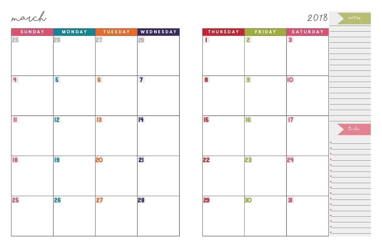 Monthly Calendar 2 Page To Print - Calendar Inspiration Design Impressive Printable 2 Page Calendar Template