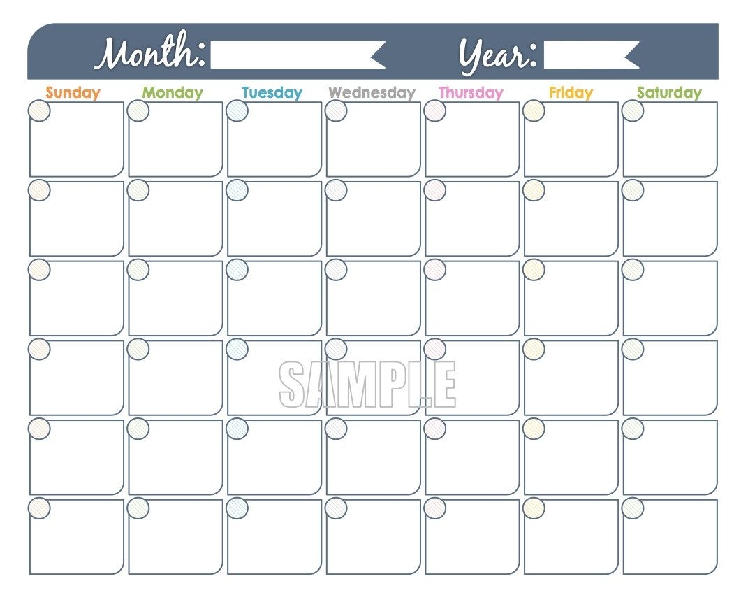Monthly Calendar Printable - Undated, Fillable, Family Dashing Monthly Calendar Template You Can Type In