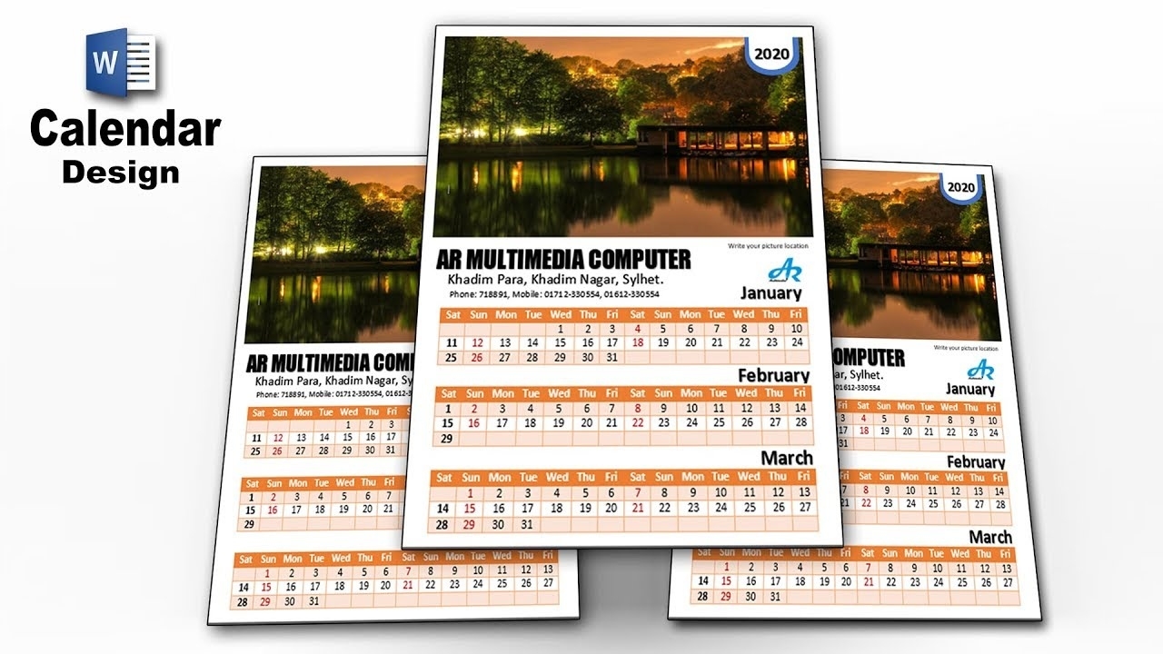 Ms Word Tutorial: Microsoft Word Calendar 2020| Calendar Design Ideas| Word  Monthly Calendar By Ar 2020 Calendar For Microsoft Word