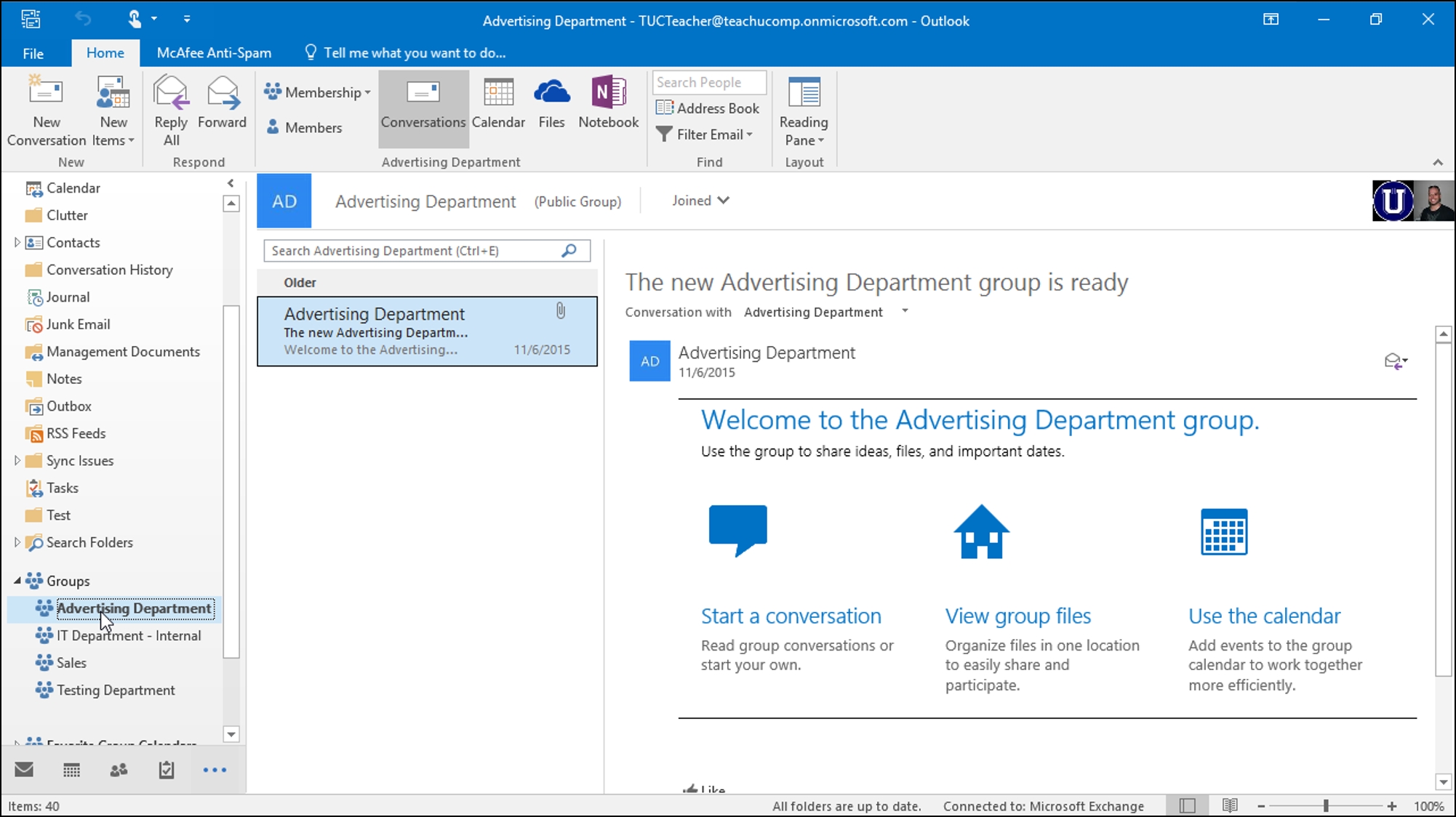 Open A Group In Outlook 2016 - Tutorial - Teachucomp, Inc. Calender Pane Disappeared In Outlook