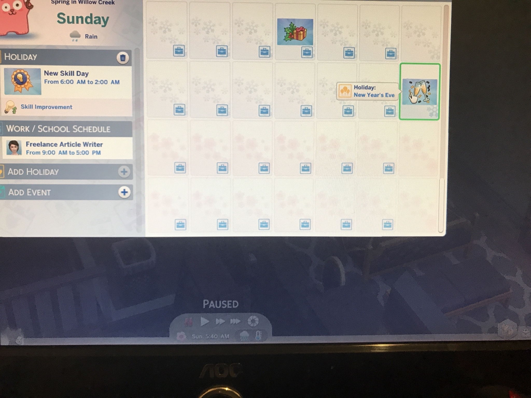 Open] Custom Holidays Don&#039;t Reappear The Coming &#039;year 4 Sims 4 Save Holiday Calender