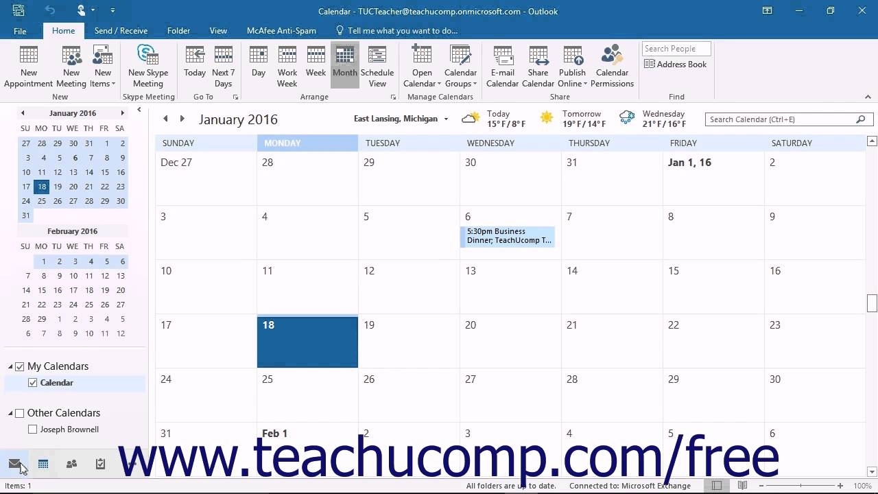 Outlook 2016 Tutorial The Navigation Pane, Reading Pane &amp; To-Do Bar  Microsoft Training Lesson Exceptional Calender Pane Disappeared In Outlook