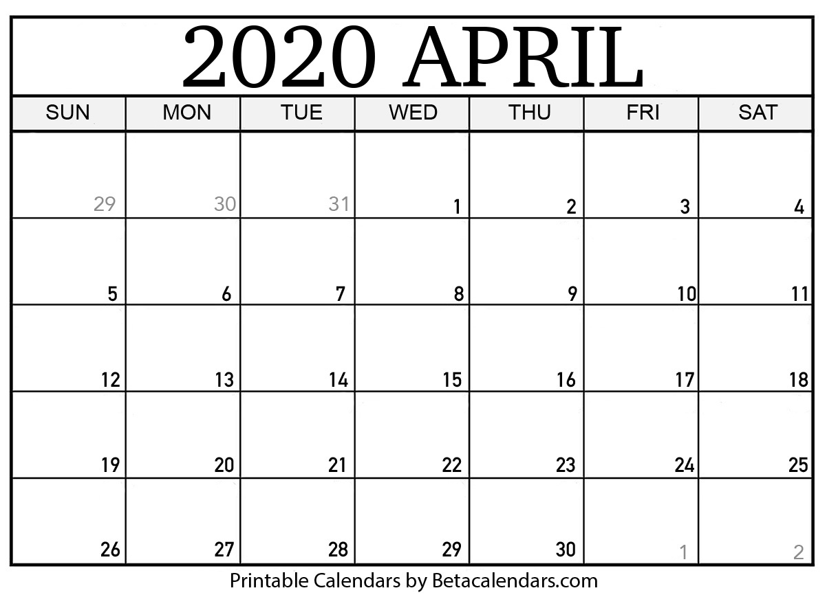 Printable April 2020 Calendar - Beta Calendars Remarkable April 2020 Calendar Easter