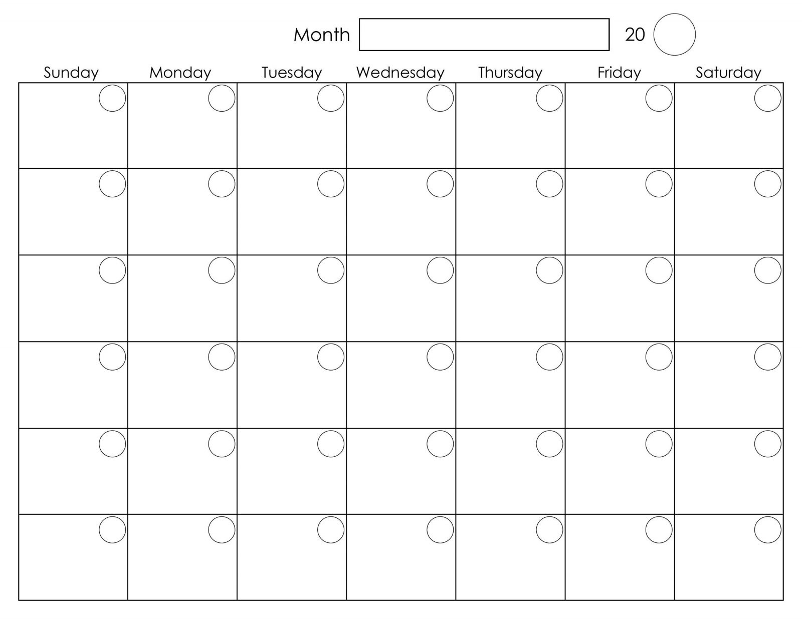 Printable Blank Calendar That Starts On Monday | Monthly Blank Calendar Template Printable Starting With Monday