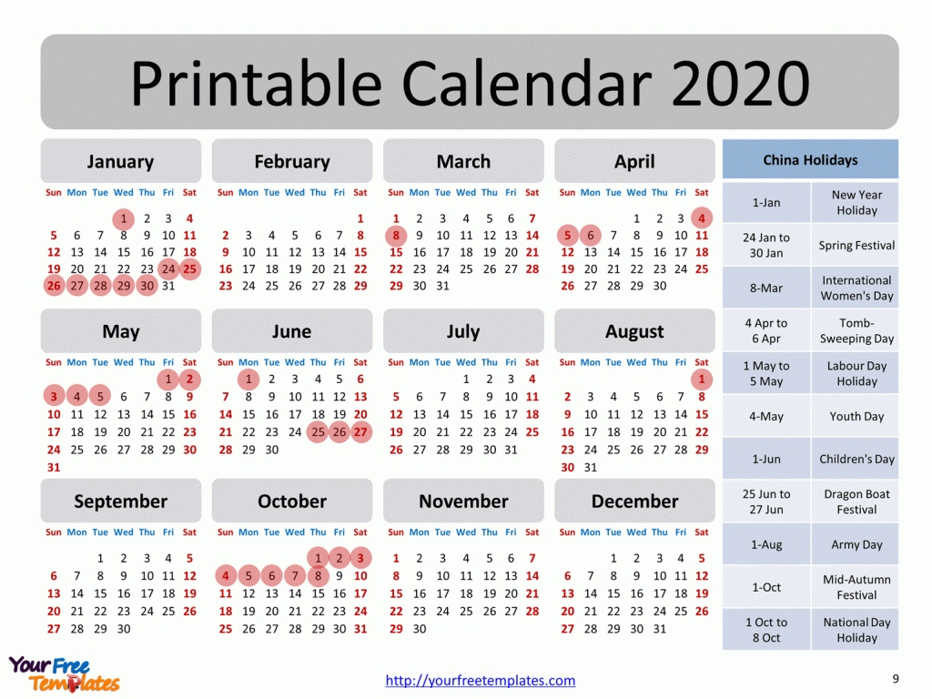 Printable Calendar 2020 Template - Free Powerpoint Templates Dashing 2020 Printable Calendar With Uk Bank Holidays