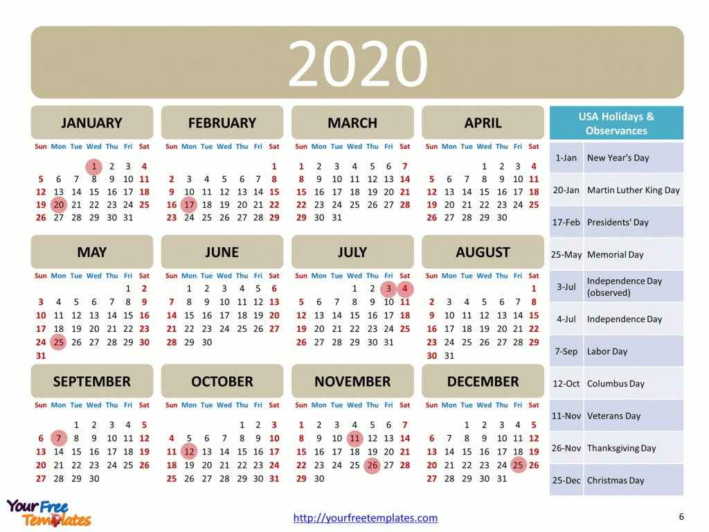 Printable Calendar 2020 Template - Free Powerpoint Templates Printable 2020 Calendar With School Terms And Public Holidays