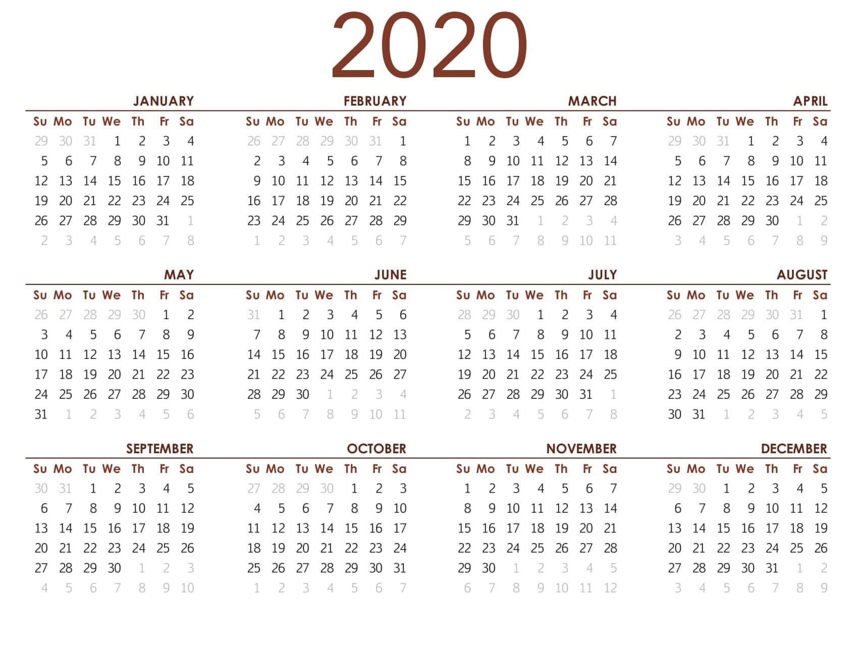 Printable Calendar 2020 With Notes - 2019 Calendars For Printable Christmas Activity Calendar 2020