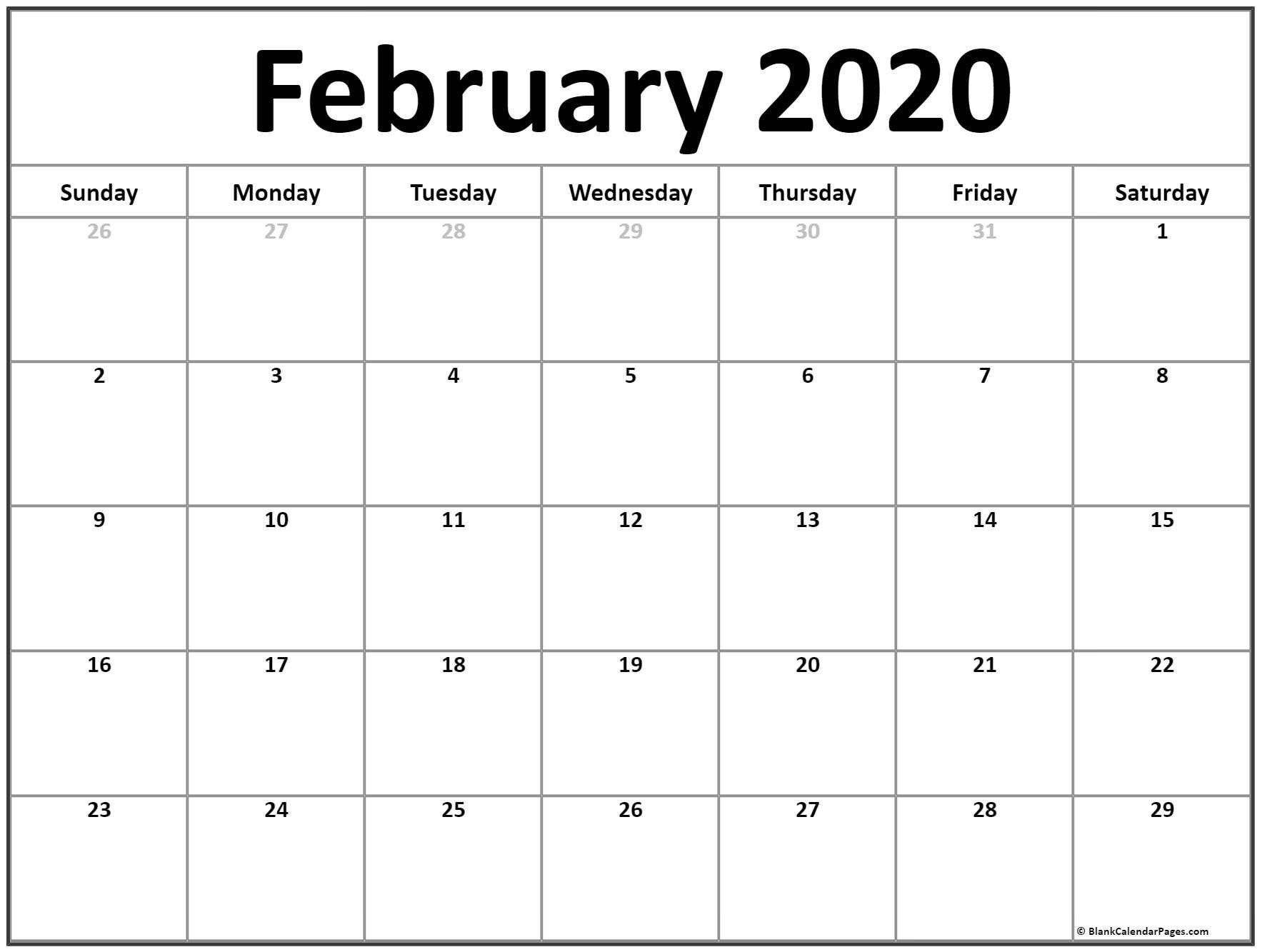 Printable Calendar For February 2020 – Welcome To Help Our Perky Free Microsoft Calendar 2020 Printable