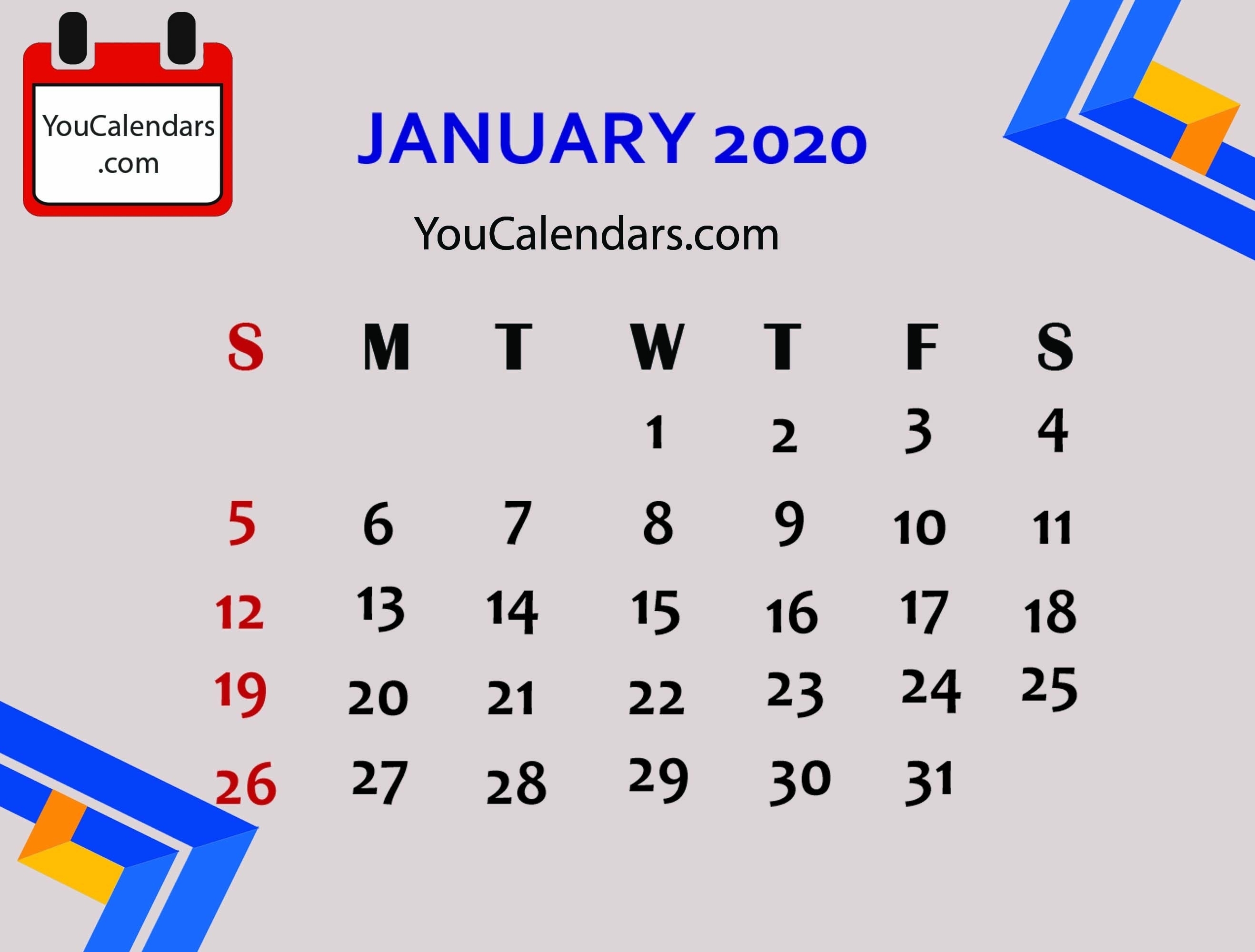 Printable January 2020 Calendar Canada | Monthly Printable Exceptional January 2020 Calendar Printable Canada