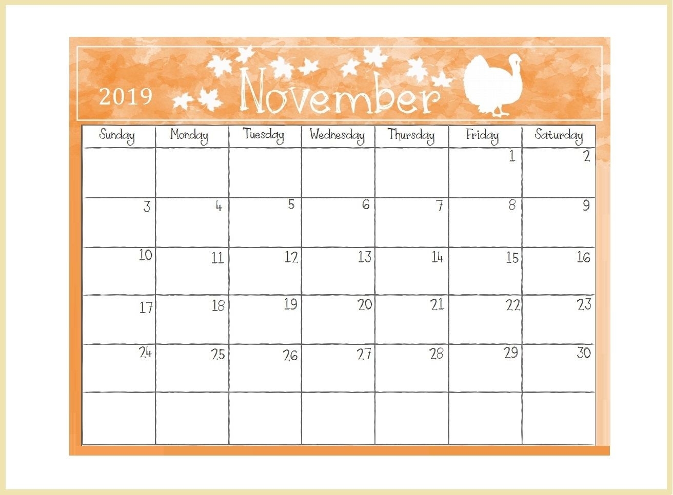 Printable November 2019 Desk Calendar | Printable Calendar Incredible 5X7 Calendar Templates Free Printable