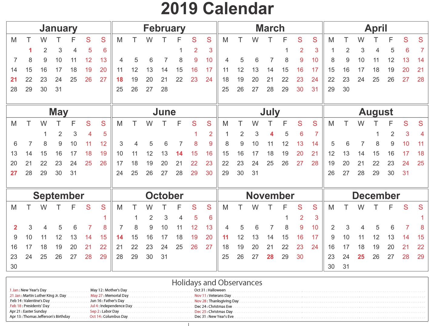 Printable South Africa 2019 Calendar #southafrica #calendar Downloadable Monthly Planner For 2020 With Public Holidays For South Africa