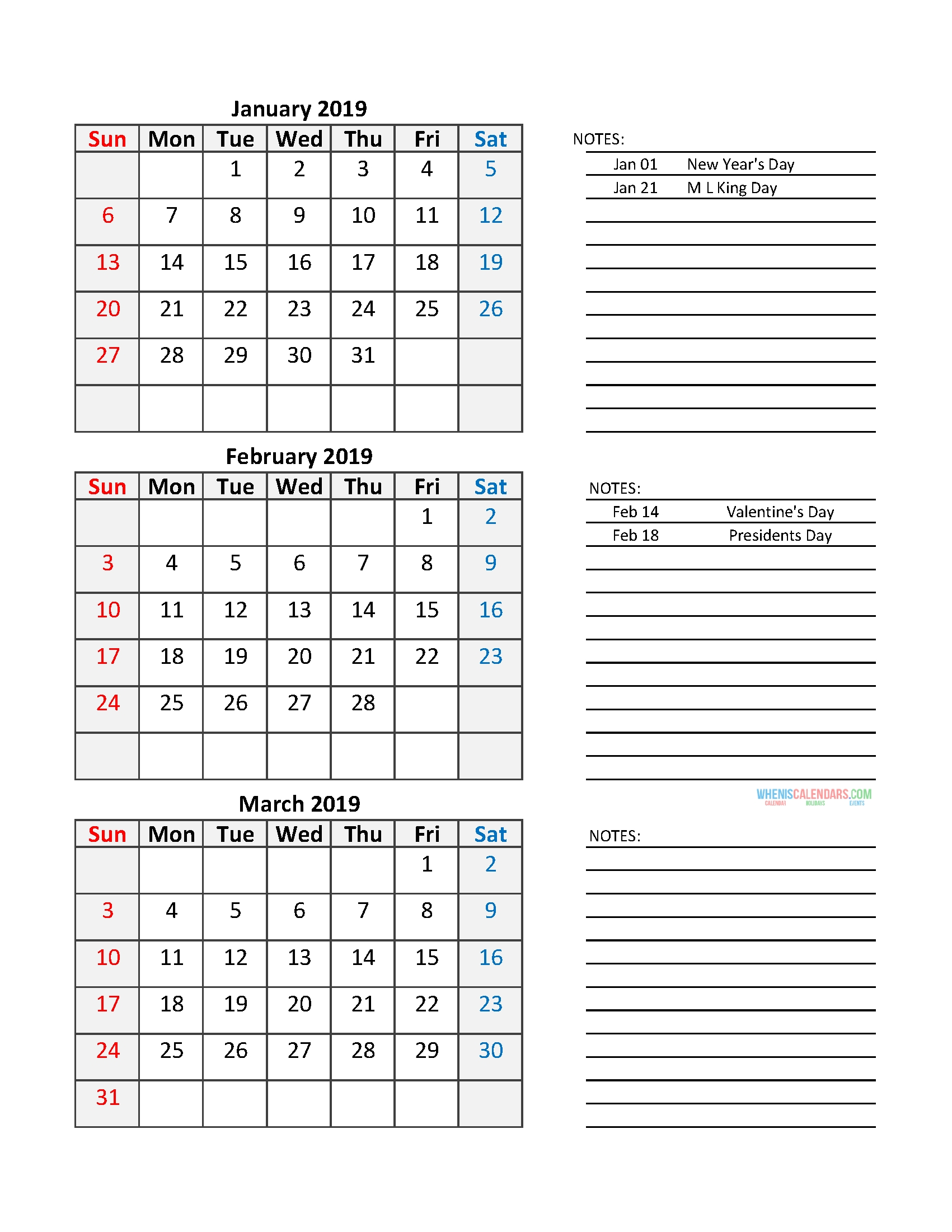 Quarterly Calendar 2019 Printable Calendar Template | Free 2020 Quarterly Calendar Template