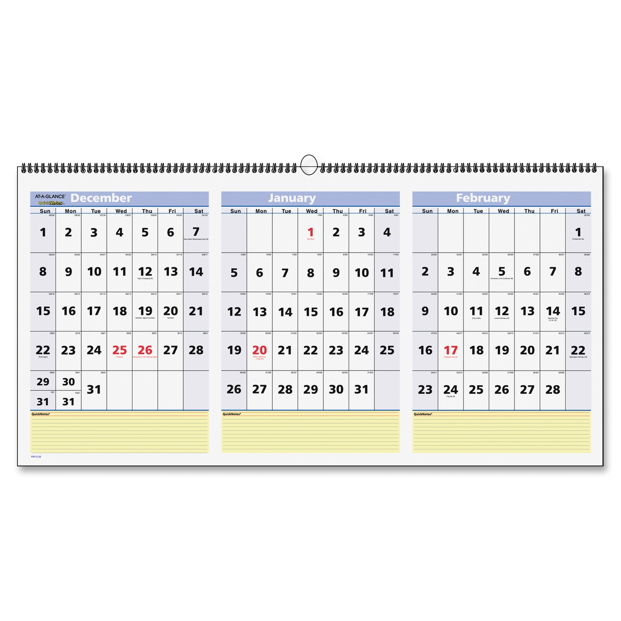 Quicknotes 3-Month Horizontal Wall Calendar - Walmart Extraordinary 3 Month At Glance Calendar