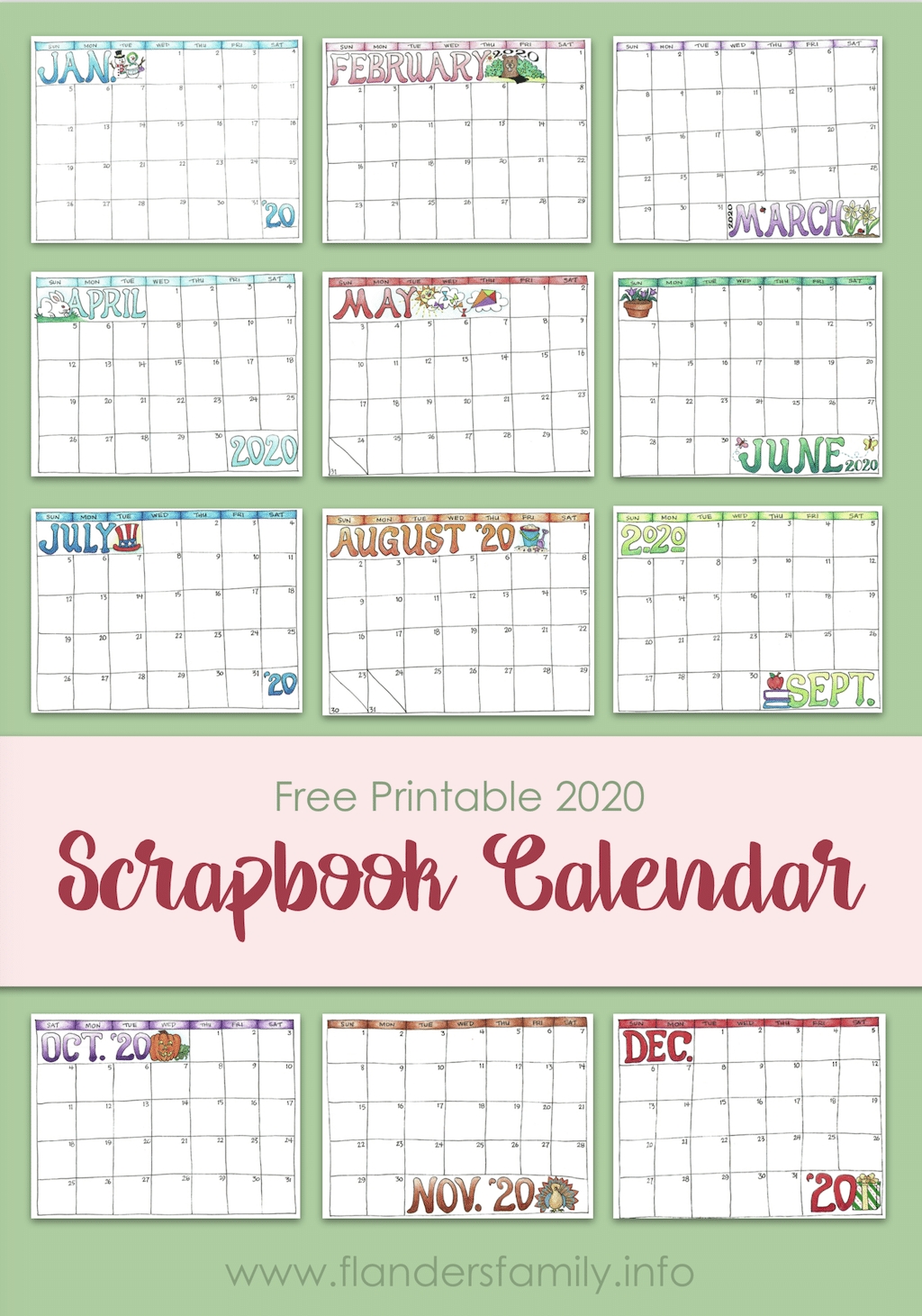 Reader Request: 2020 Scrapbooking Calendar - Flanders Family Exceptional Free Month At Glance Calendar