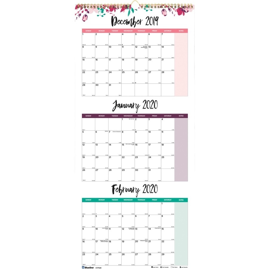 Rediform 3-Month Quick View Wall Calendar 12 Months To Aview Calendar With Dates