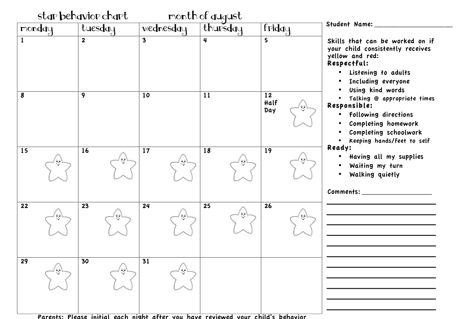 Tattling To The Teacher: Behavior Calendars!! Exceptional Editable Behavior Chart With Calendar Free