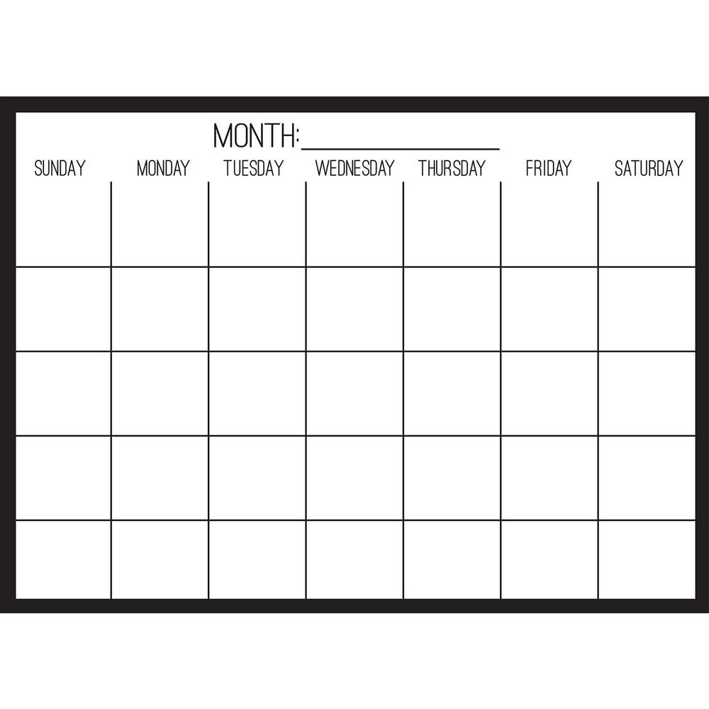 Wall Pops Black On Clear Monthly Calendar Decal Wpe2801 Exceptional Monthly Calendar Dry Erase Printable