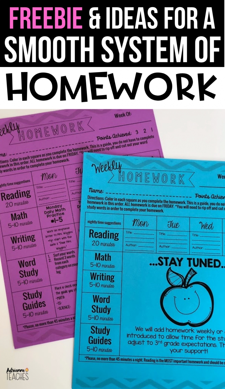 Weekly Homework Packet Cover Free &amp; Editable | Teaching Weekly Homework 3Rd Grade Calendar