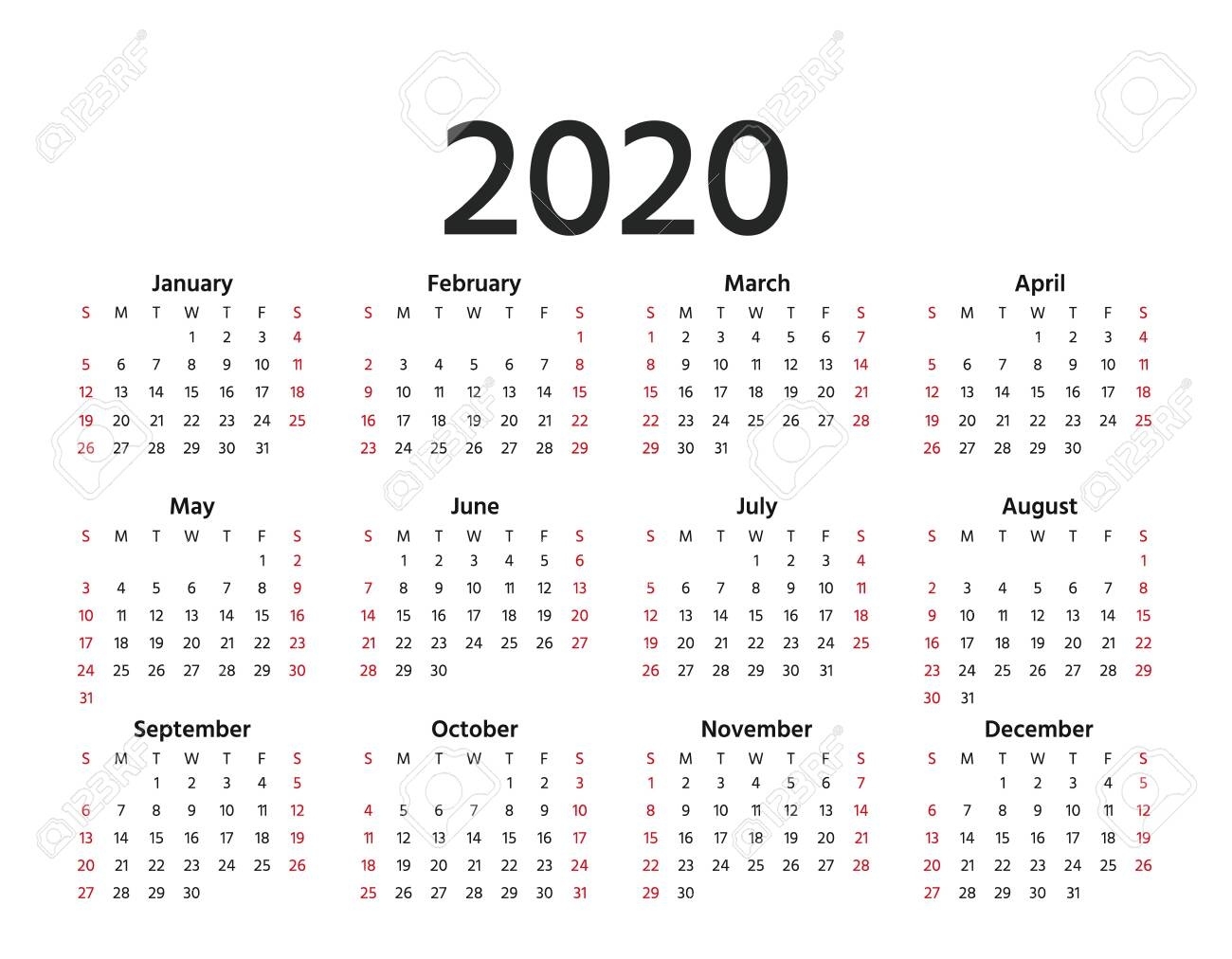 Year Calendar 2020 - Colona.rsd7 Perky 2020 All Year Calendar