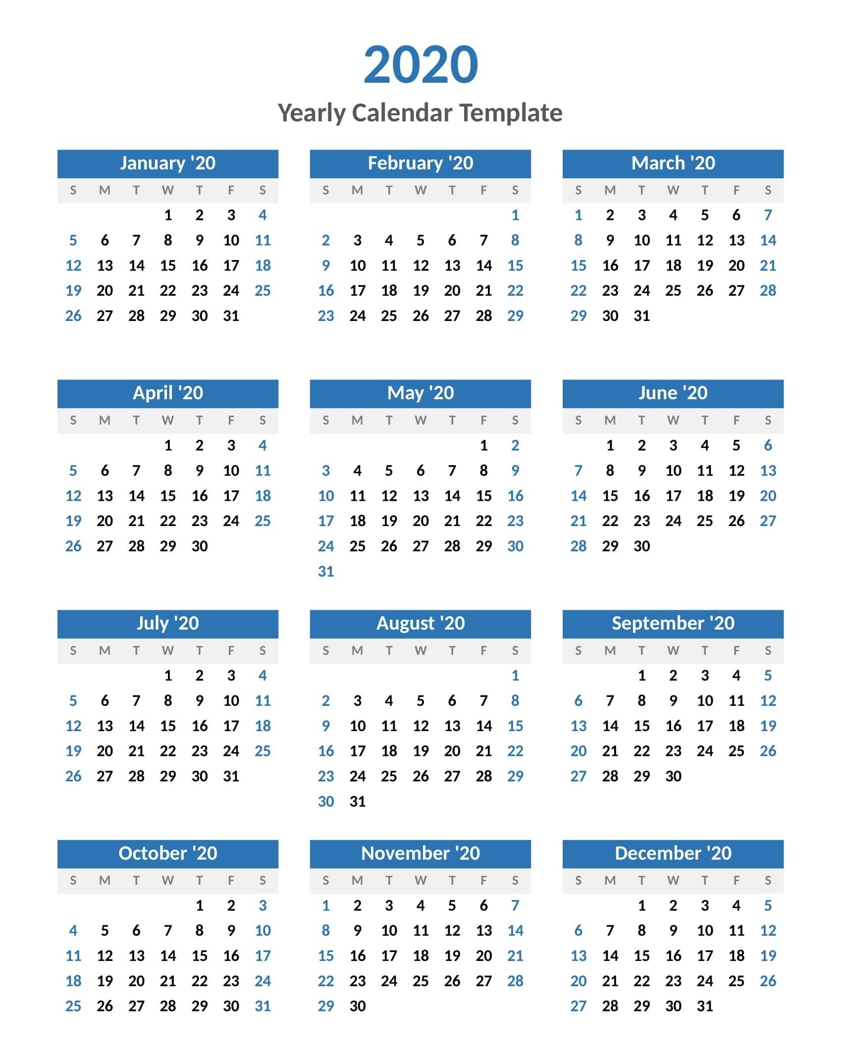 Yearly Calendar With Notes 2020 Pdf - 2019 Calendars For Extraordinary 2020 Calendar Printable With Holidays