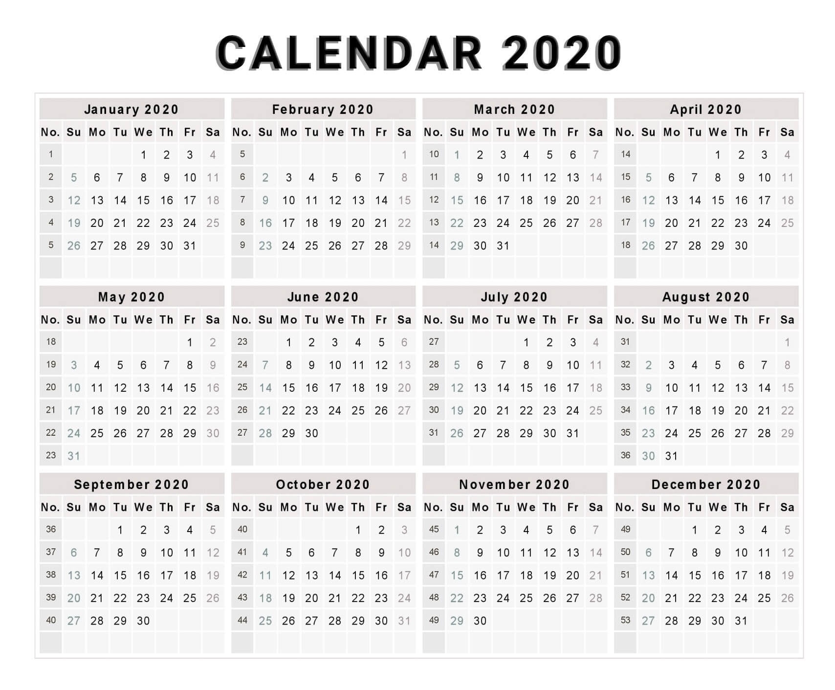 Yearly Calendar With Notes 2020 Pdf - 2019 Calendars For Impressive South African Calendar 2020 Pdf