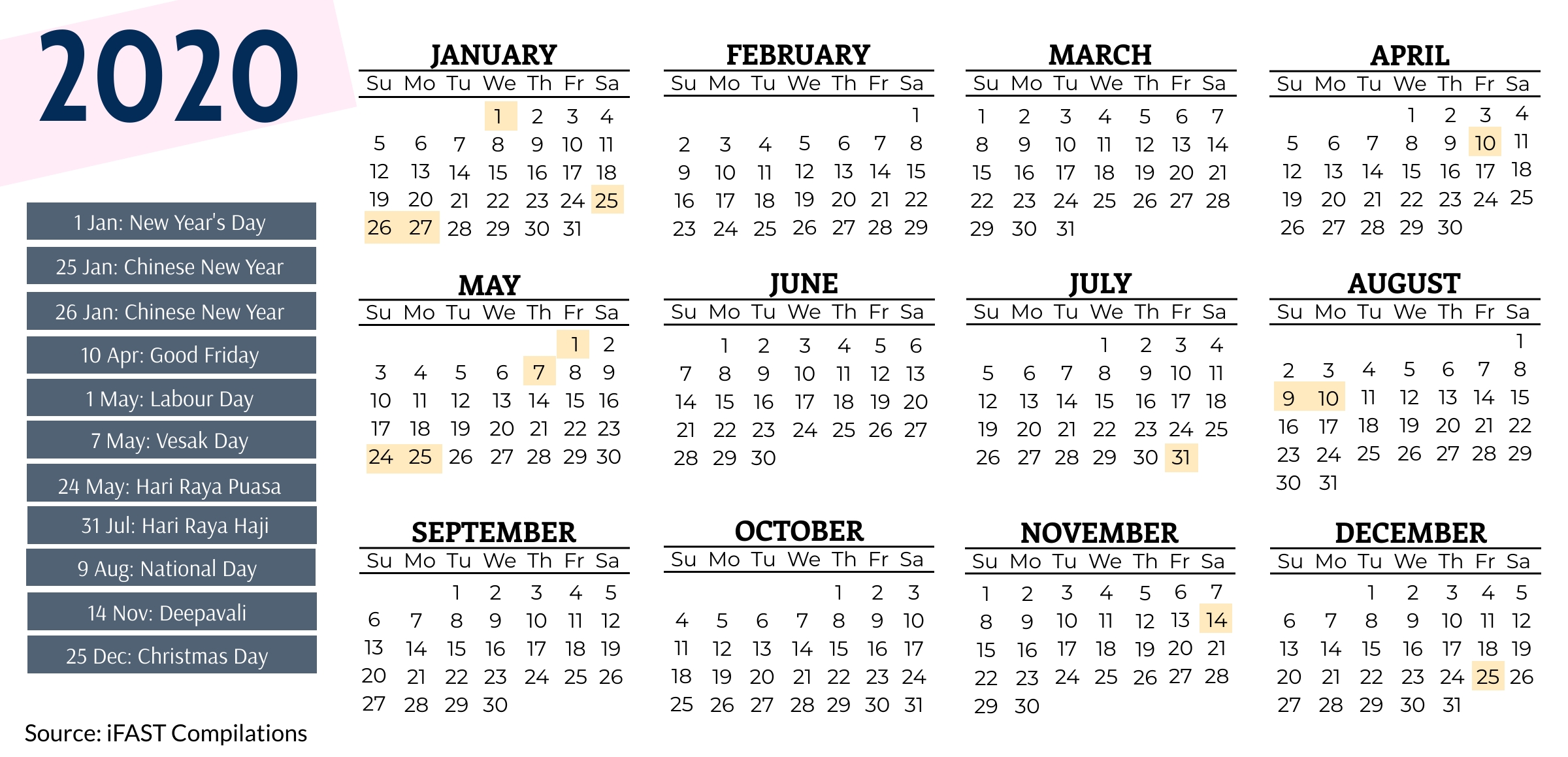 Extraordinary Hong Kong Public Holidays 2020 • Printable Blank Calendar Template
