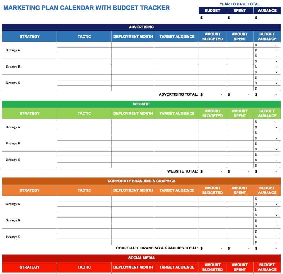 15+ Free Marketing Calendar Templates | Smartsheet Examples Of Calendar Template
