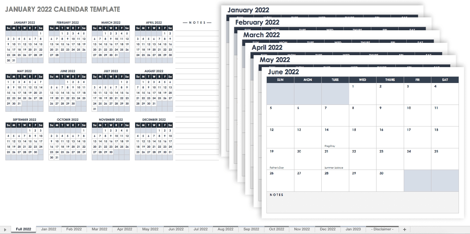 15 Free Monthly Calendar Templates | Smartsheet Calendar Template With Notes
