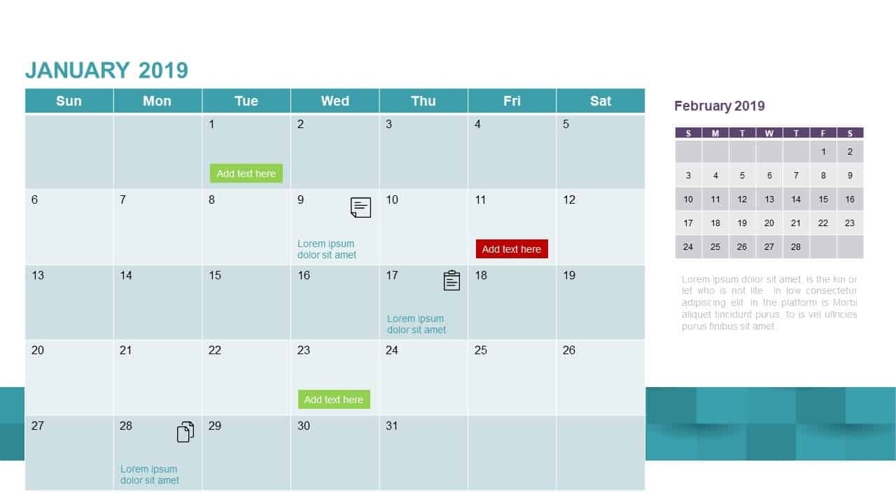 2019 Calendar Powerpoint Template &amp; Keynote - Slidebazaar Calendar Template For Powerpoint