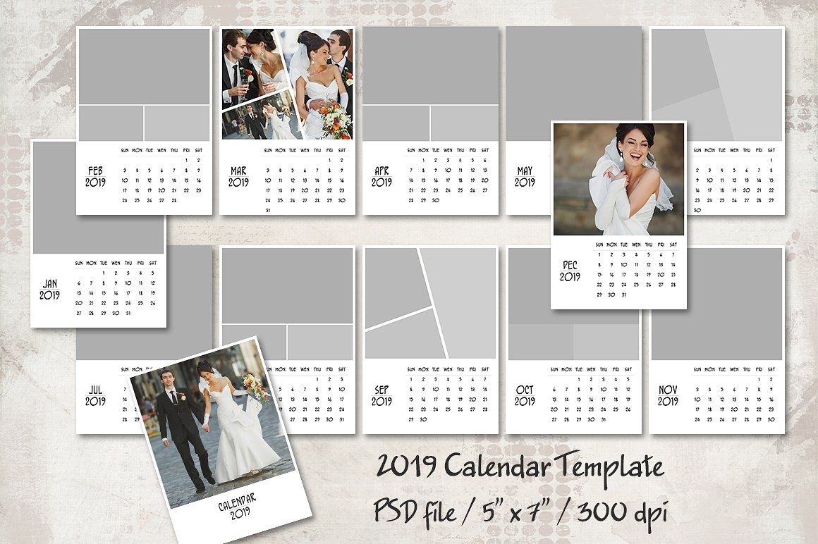 2019 Calendar Template 5&quot;X7&quot; #Months#Cover#Pdf#Files 5 X 7 Calendar Template