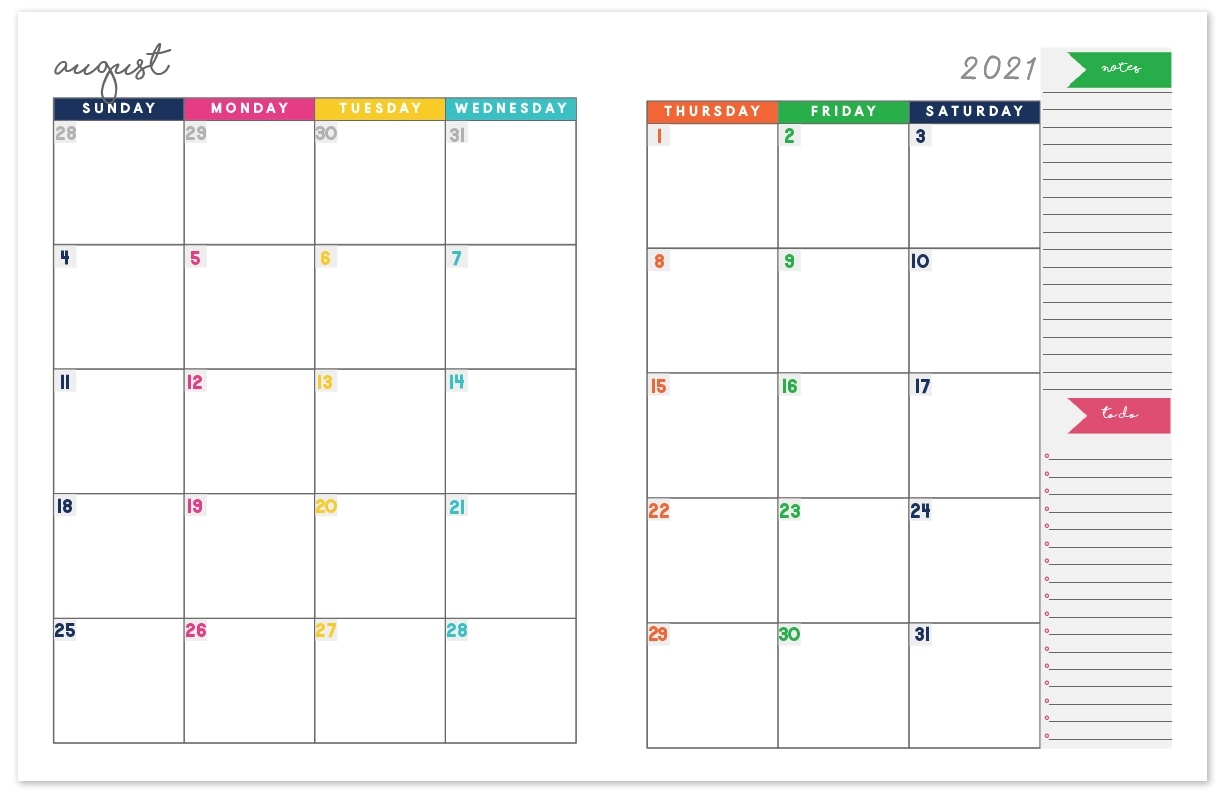 2020-2021 Monthly Calendar Planner | Free Printable Calendar 2021 Printable Monthly Calendar With Lines