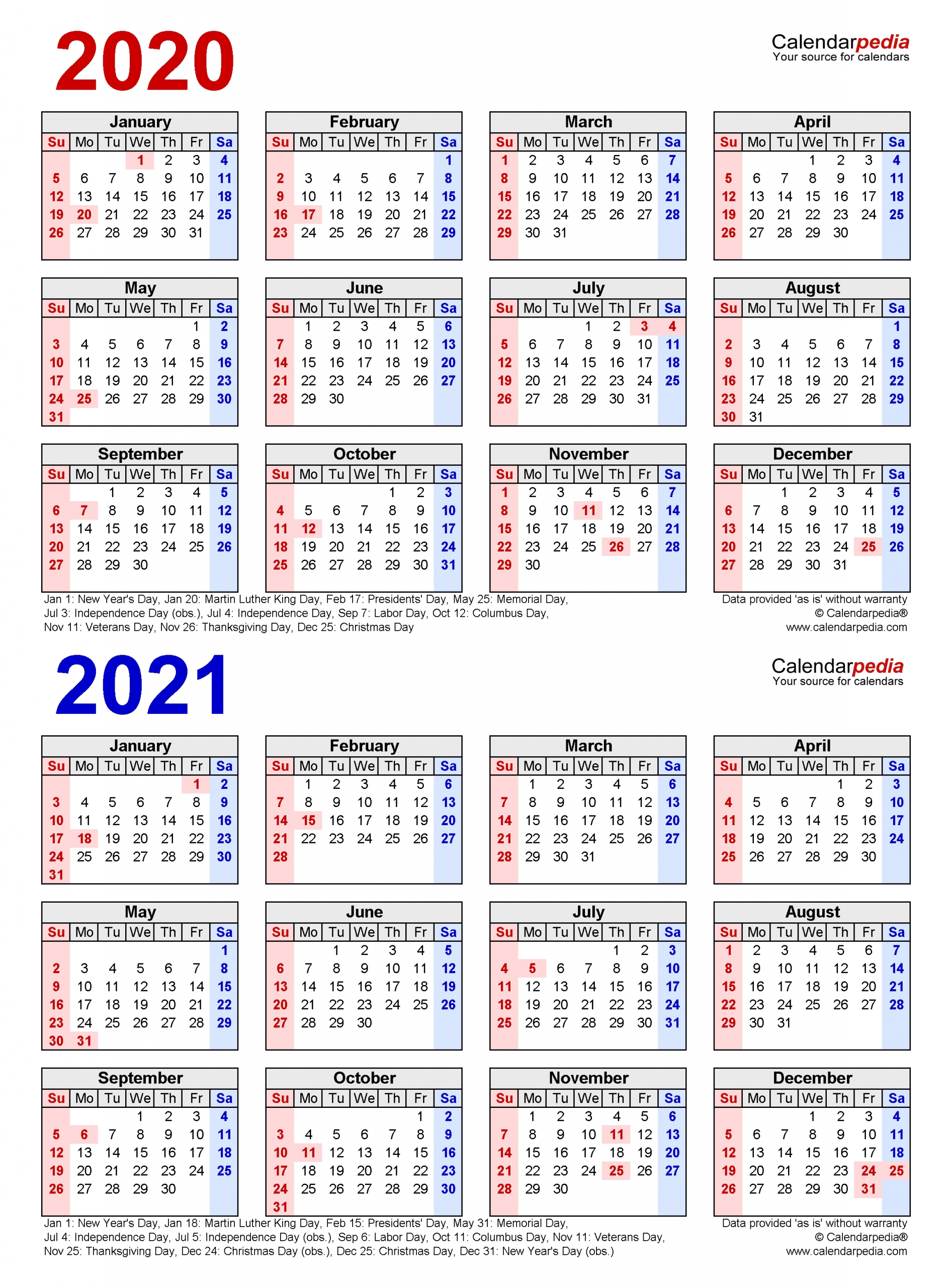 2020-2021 Two Year Calendar - Free Printable Excel Templates 2 Year Calendar Template Excel