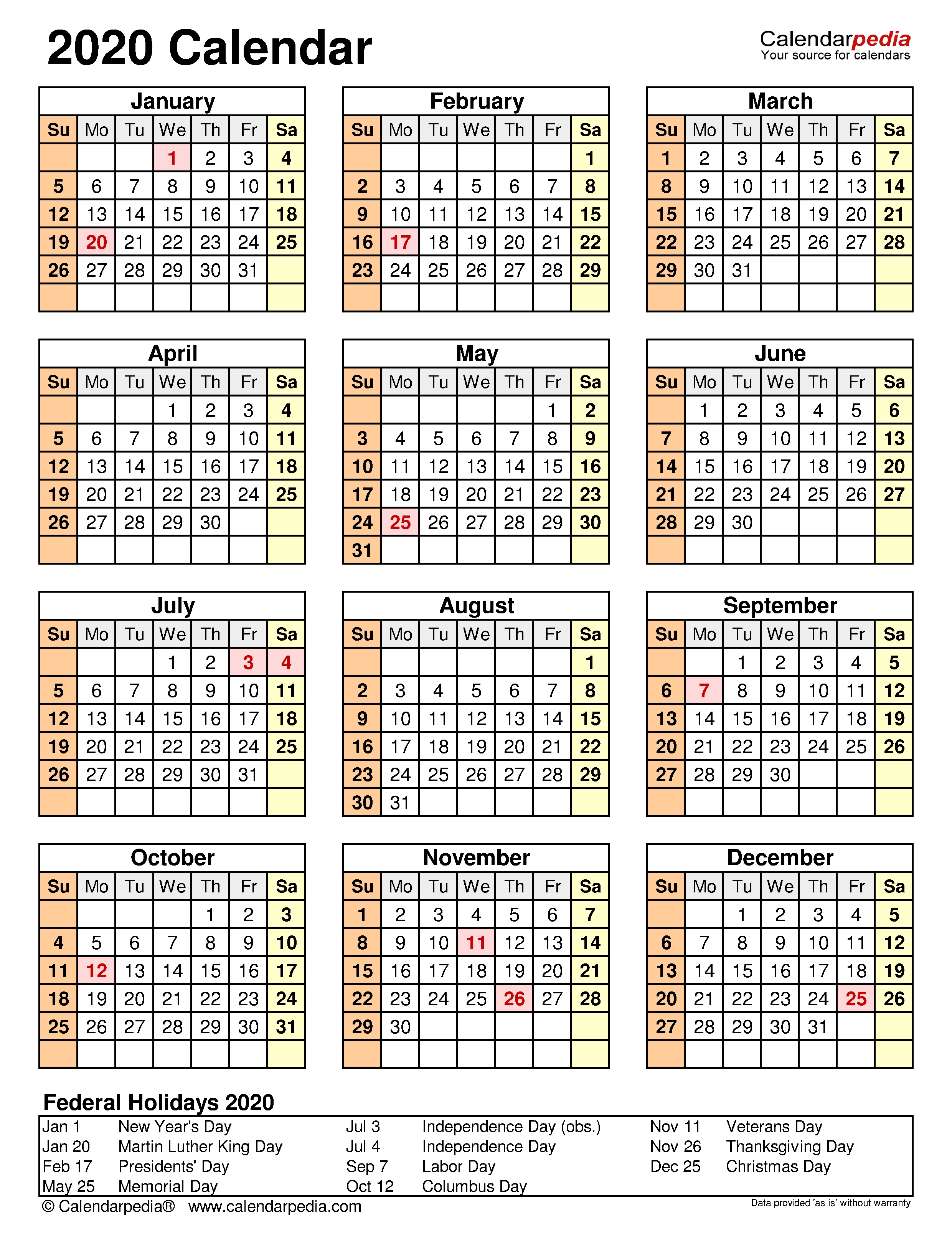 2020 Calendar - Free Printable Excel Templates - Calendarpedia 2021 Myanmar Calendar Microsoft Office