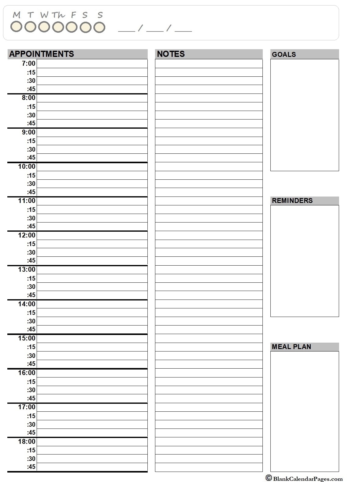 2020 Printable Daily Planner | Planner Templates Calendar Template By Day