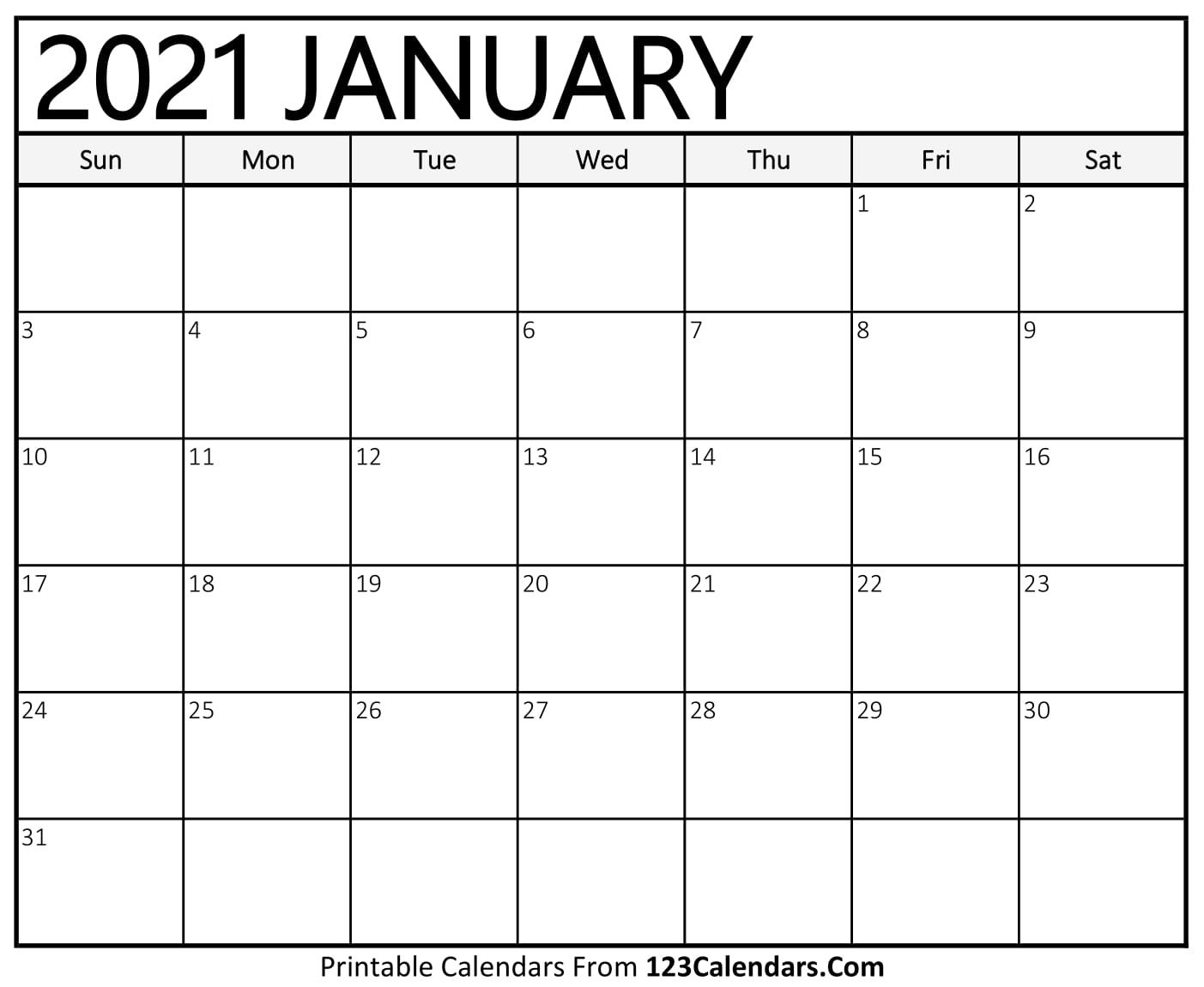 2021 Printable Calendar | 123Calendars Monthly Calendars Free Ruled 2021