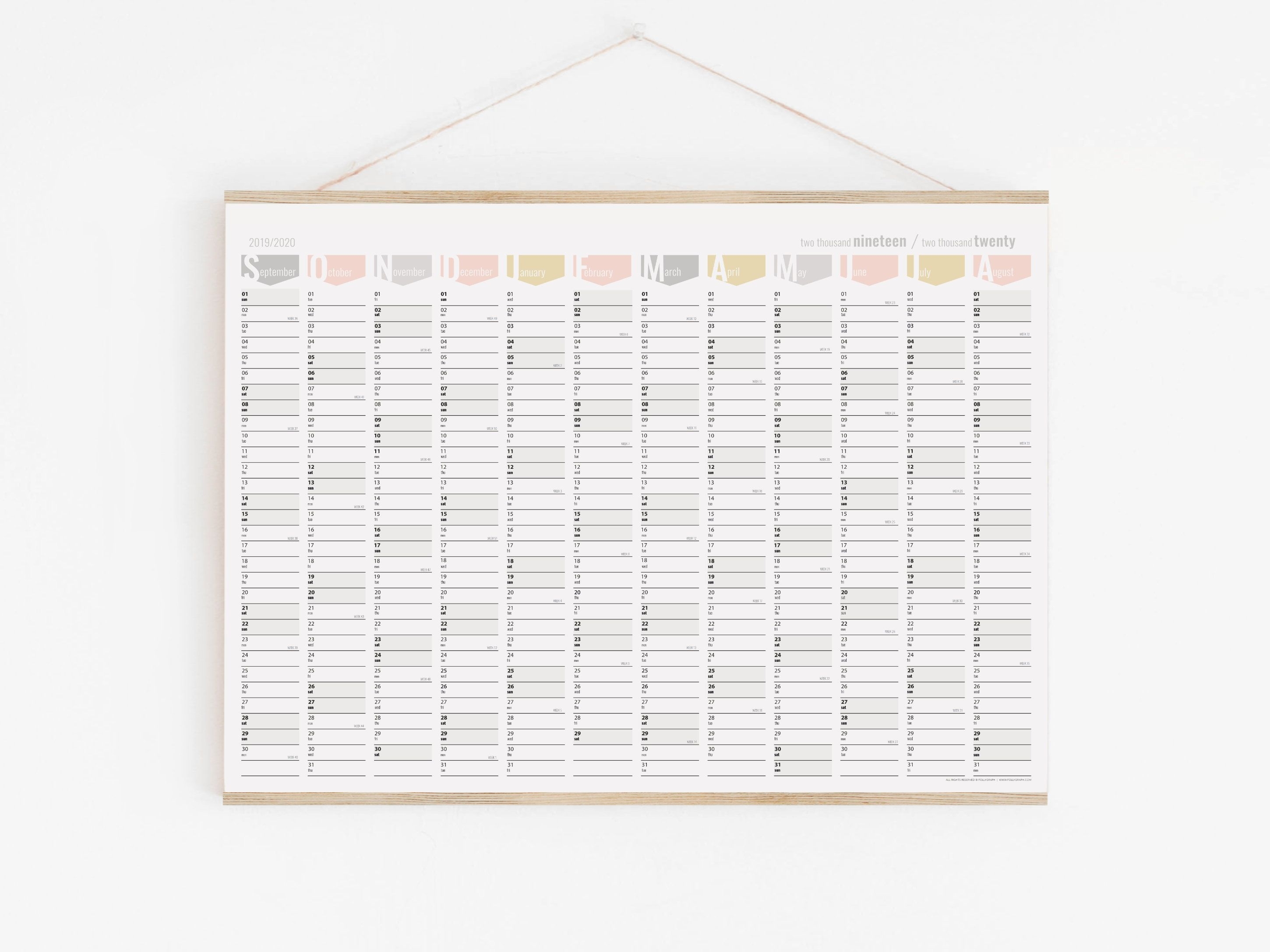 2021 Wall Planner Personalized And In Your Language | Etsy 24 X 36 Calendar Template