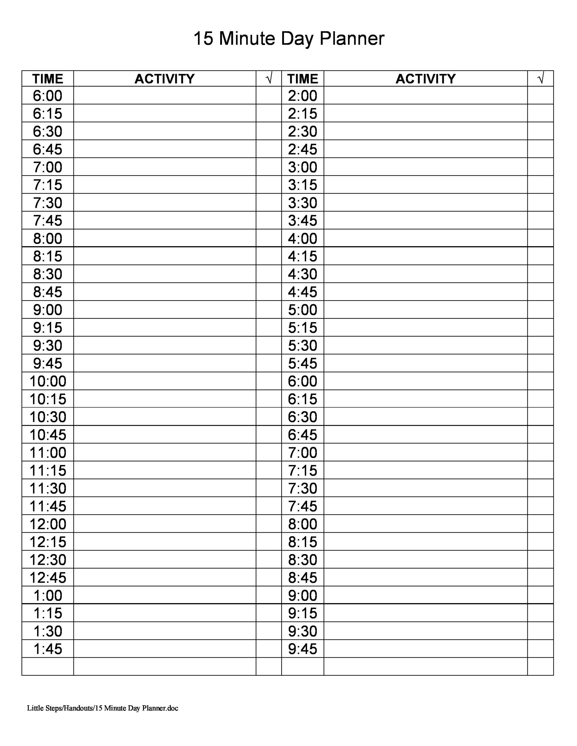 47 Printable Daily Planner Templates (Free In Word/Excel/Pdf) 2 Day Calendar Template