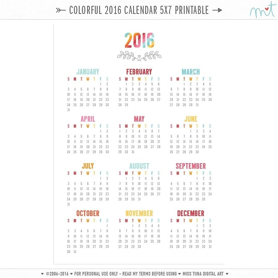 5X7 Calendar Template Free In 2020 | Calendar Printables 5 X 7 Calendar Template