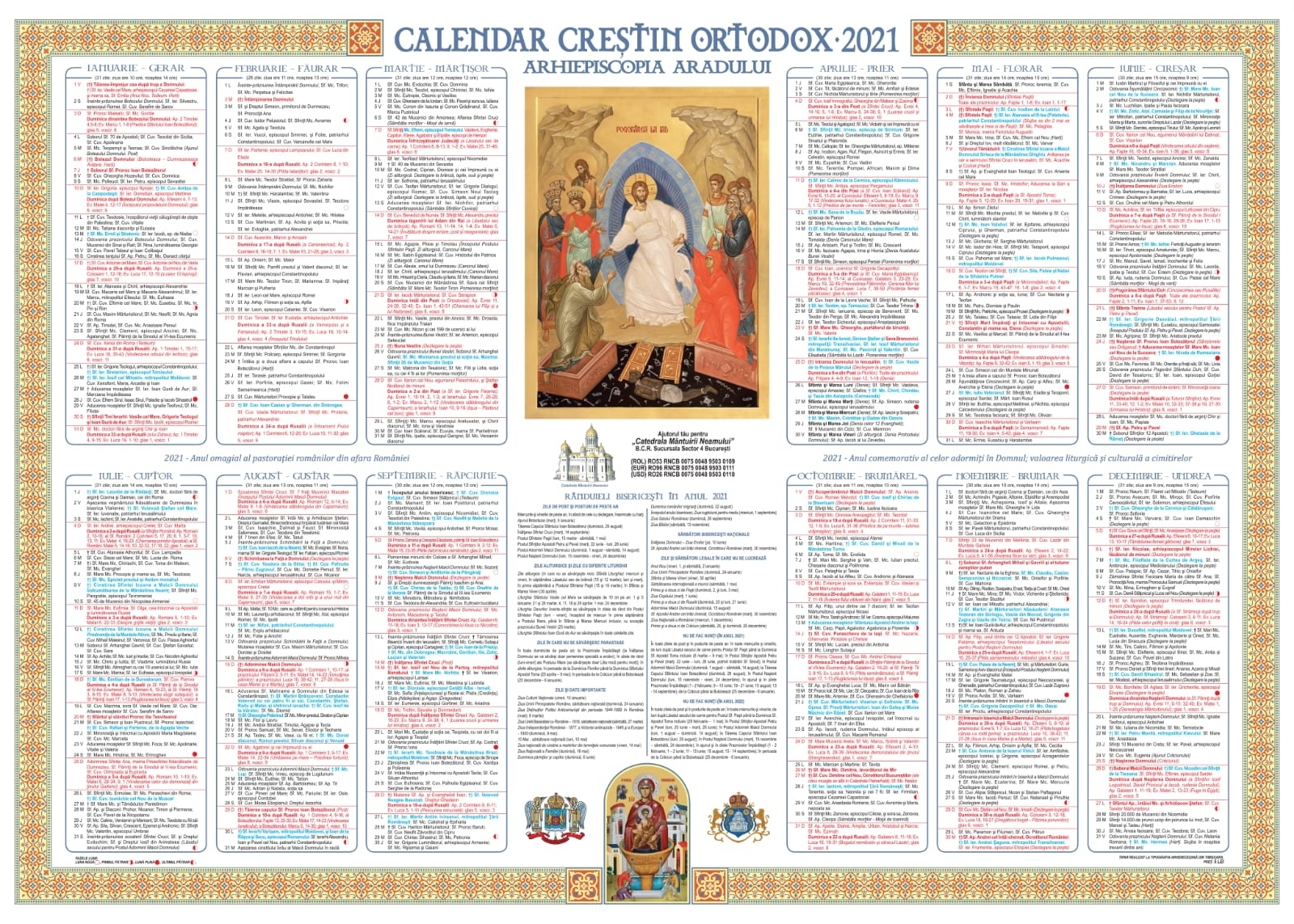 Calendar Ortodox 2021 Printable Blank Calendar Template