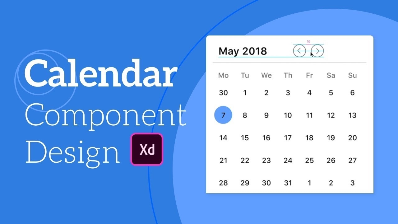 Adobe Xd Tutorial | How To Design A Calendar Component Calendar Template Adobe Xd